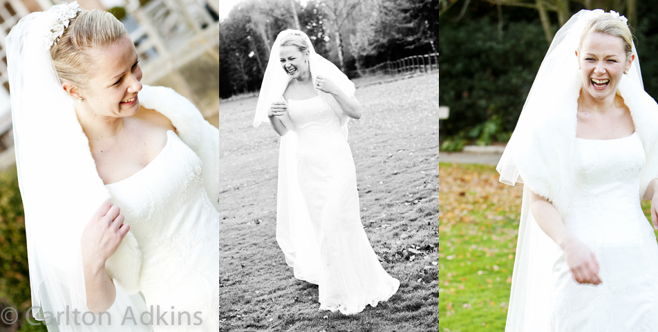 photography of the bride at Rowton Hall Wedding Venue