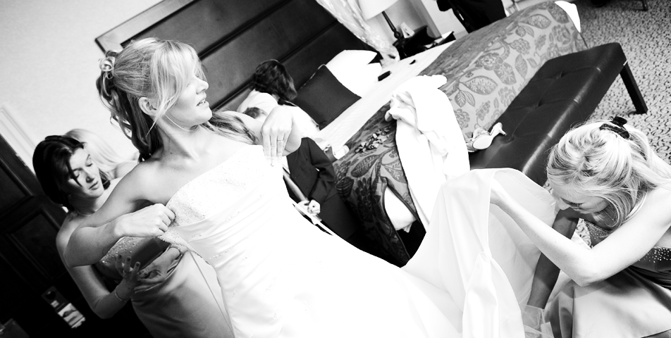 "bride getting ready at shrigley hall cheshire"