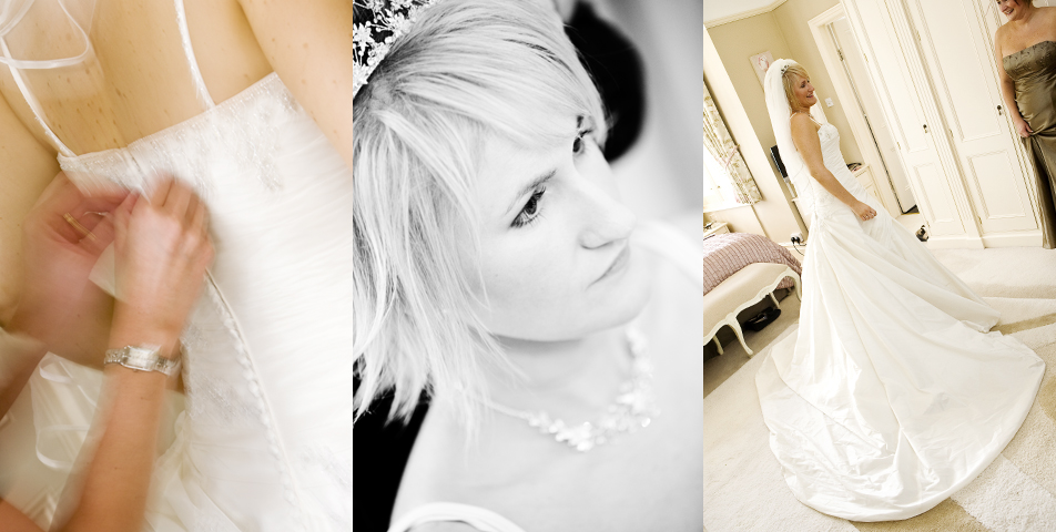 photography of the bride getting ready for her church wedding in derbyshire