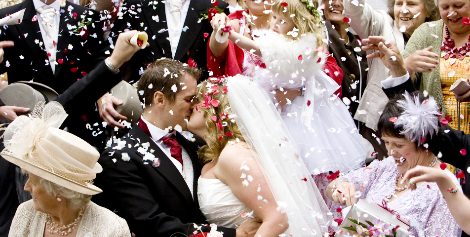 "Photography of Wedding confetti in Cheshire"