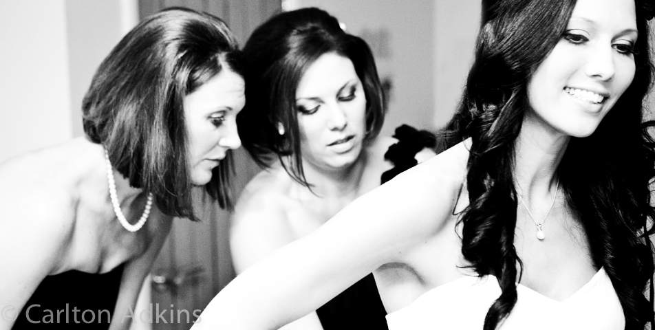 bride and bridesmaids before the wedding ceremony
