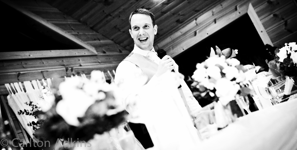 photography of the grooms wedding speech in cheshire