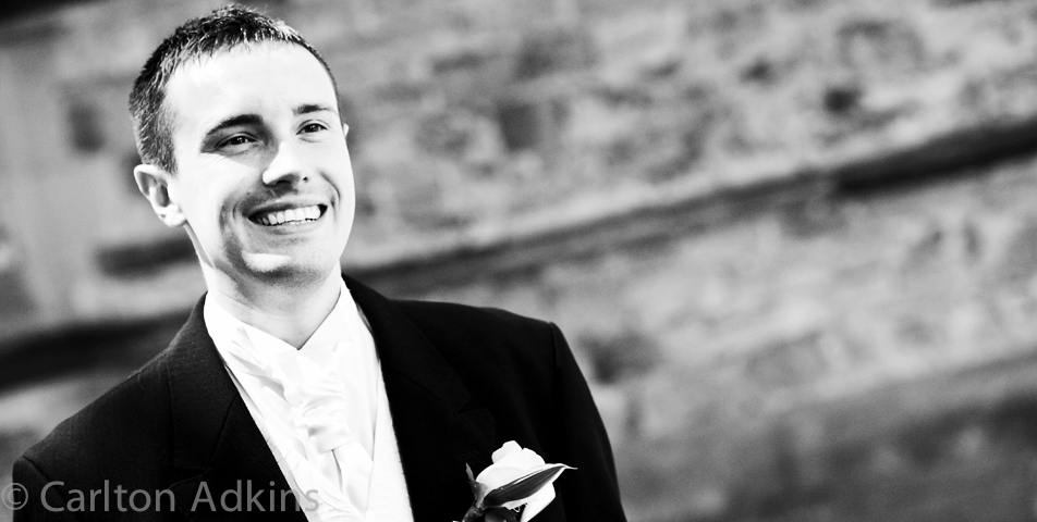 wedding photography of the groom at the cheshire church