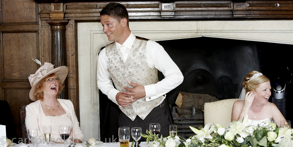 photography of the wedding speeches at Littlecote House Hotel Berkshire