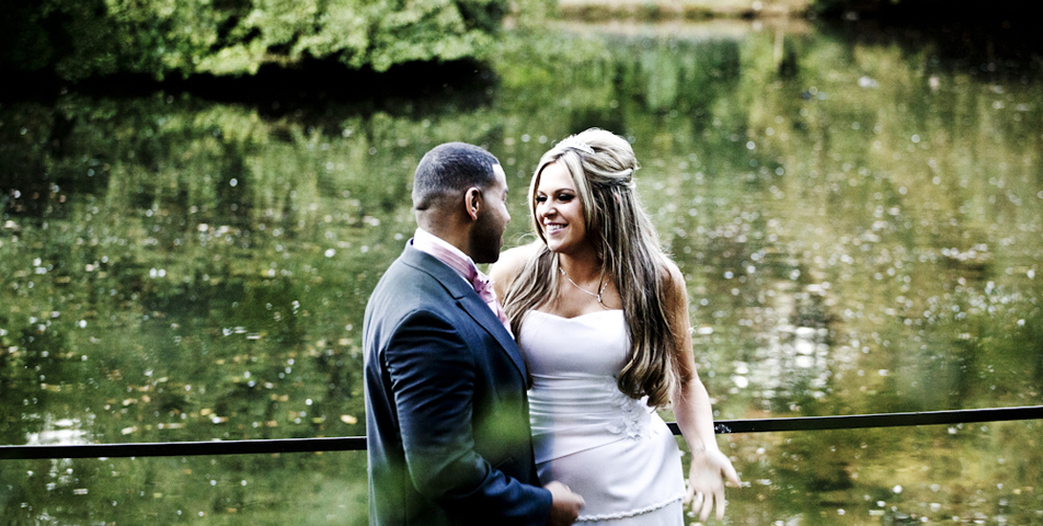 wedding photography of the bride and groom at the grounds of Mottram Hall cheshire