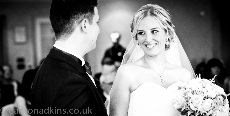 wedding photography of the ceremony at cottons hotel wilmslow cheshire