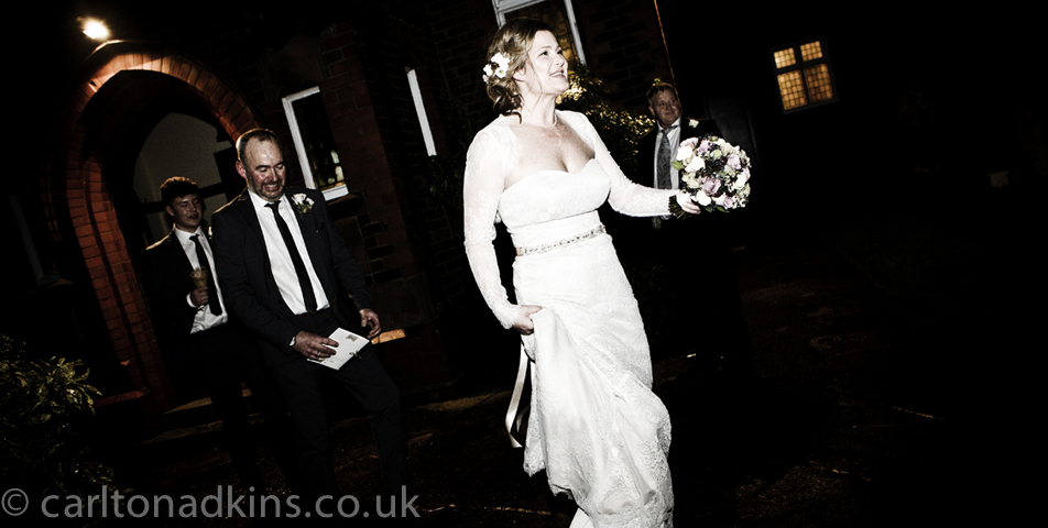 photography of the bride after the cheshire wedding ceremony