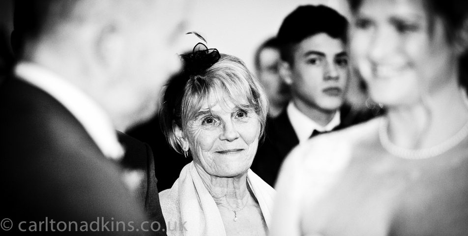photography of the brides mother at the cheshire wedding ceremony
