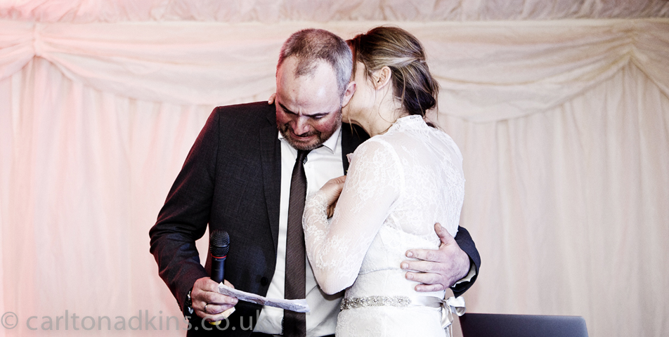 photography of the grooms wedding speech in cheshire