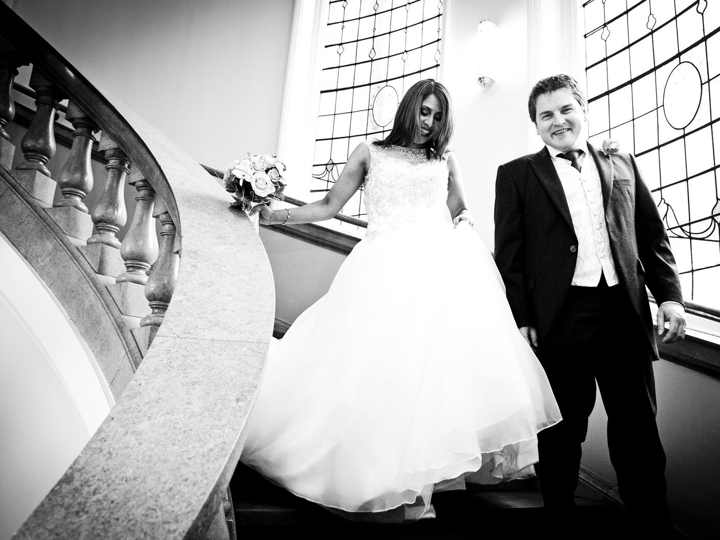photography-of-the-bride-and-groom-after-the-wedding-ceremony-at-crewe-town-hall-cheshire