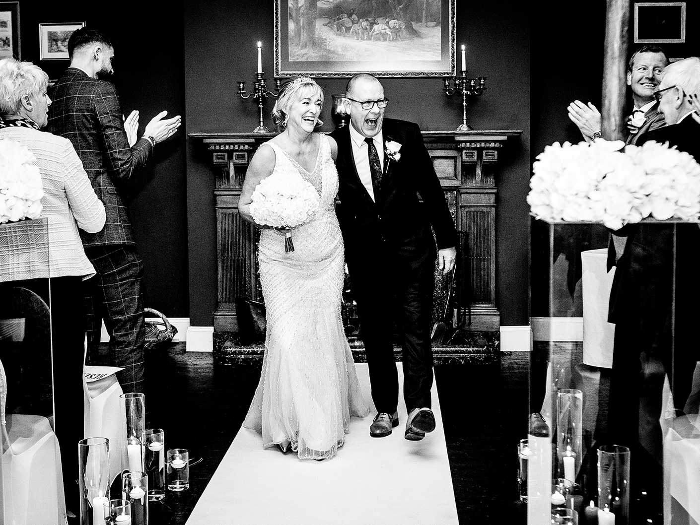 Wedding photography of the bride and groom at the ceremony in the Courthouse hotel Knutsford Cheshire 