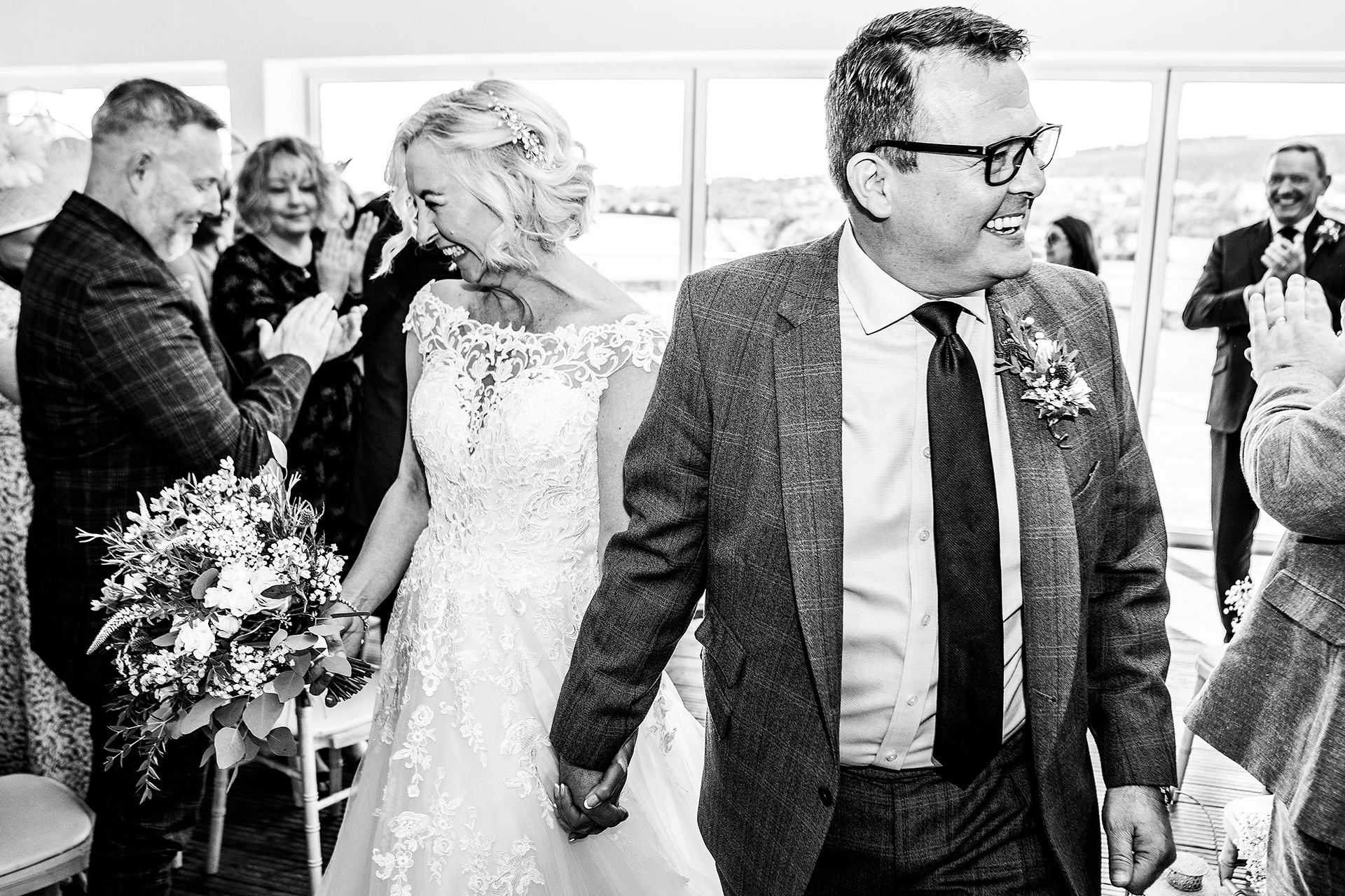 creative black and white wedding photography