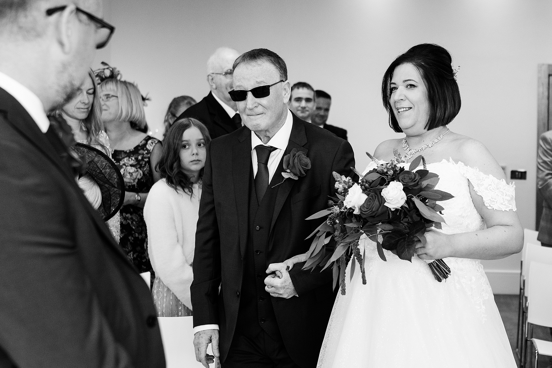 The bride walking down the aisle at the Hope Street Hotel Liverpool 