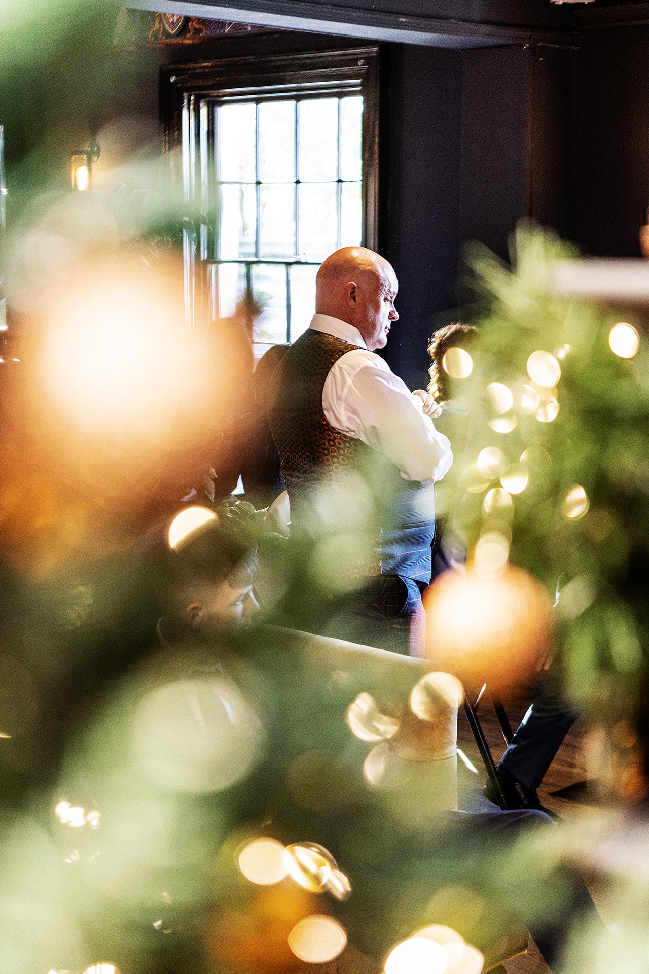 photography of the groom at the vicarage hotel before the wedding ceremony