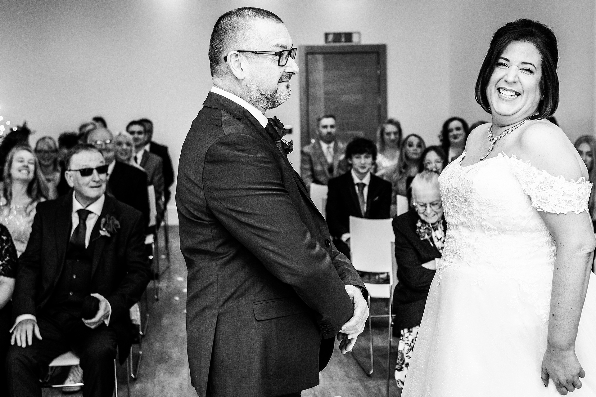Wedding photography of the ceremony at the Hope street hotel