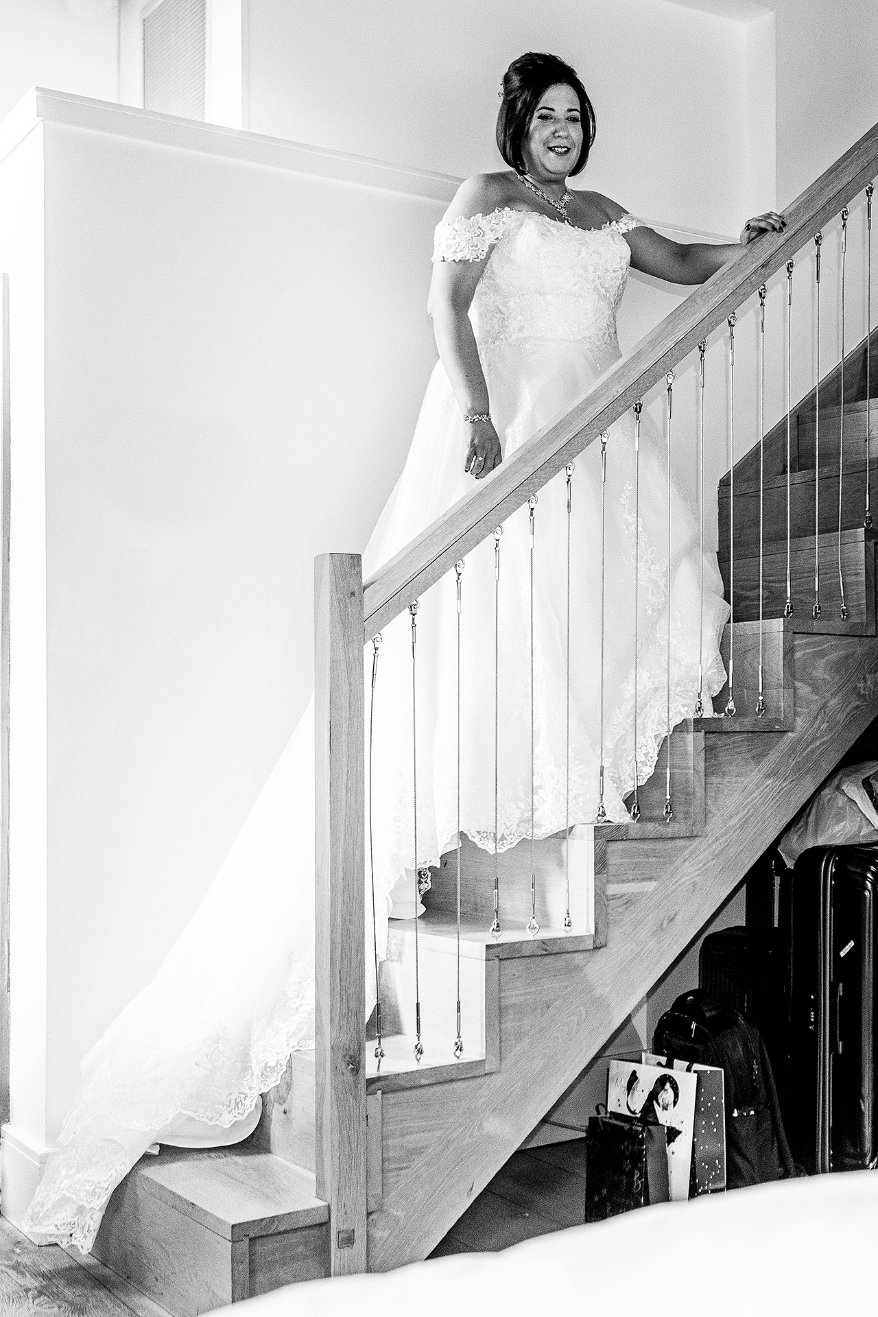 Wedding photography of the bride in her wedding dress