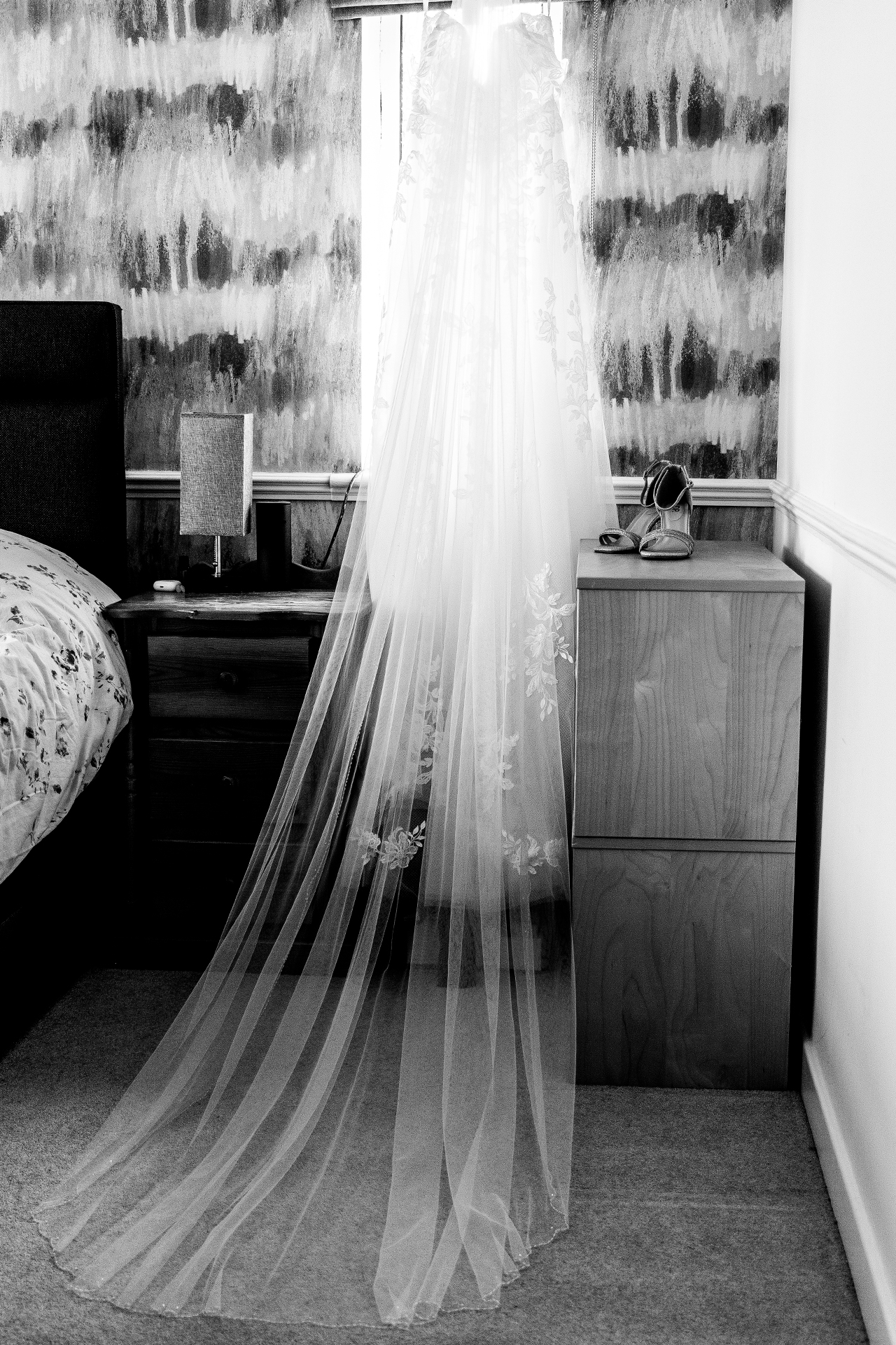 the wedding dress photographed before the wedding ceremony at the little fox wirral