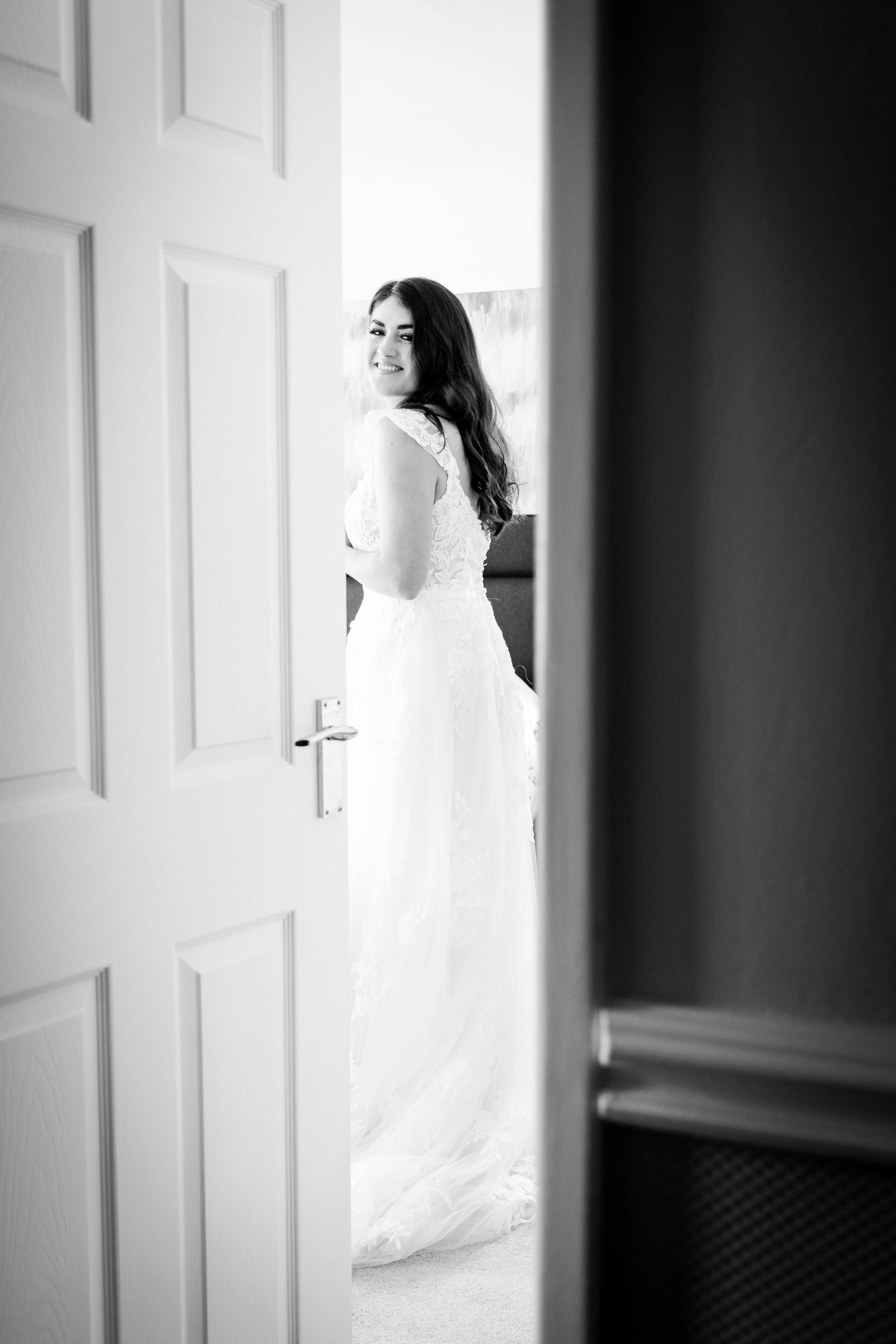 the bride getting ready before the ceremony at the wedding venue the little fox wirral
